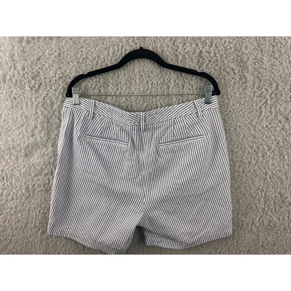 Talbots Relaxed Chino Shorts Blue White Seersucker Stripe 12 – 7” Inseam - Picture 4 of 9
